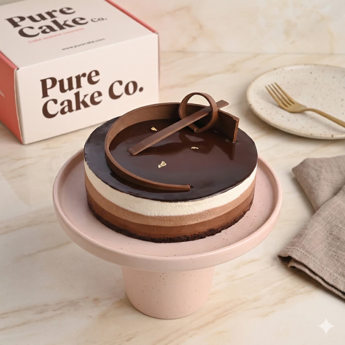 Chocolate Mousse Trio Cake